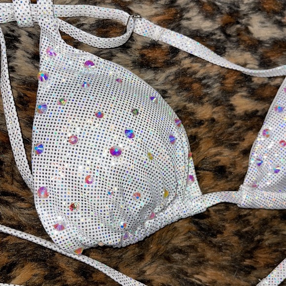 Metallic AB Sparkle Rhinestone Thong Bikini 👙✨✨ - Picture 7 of 7